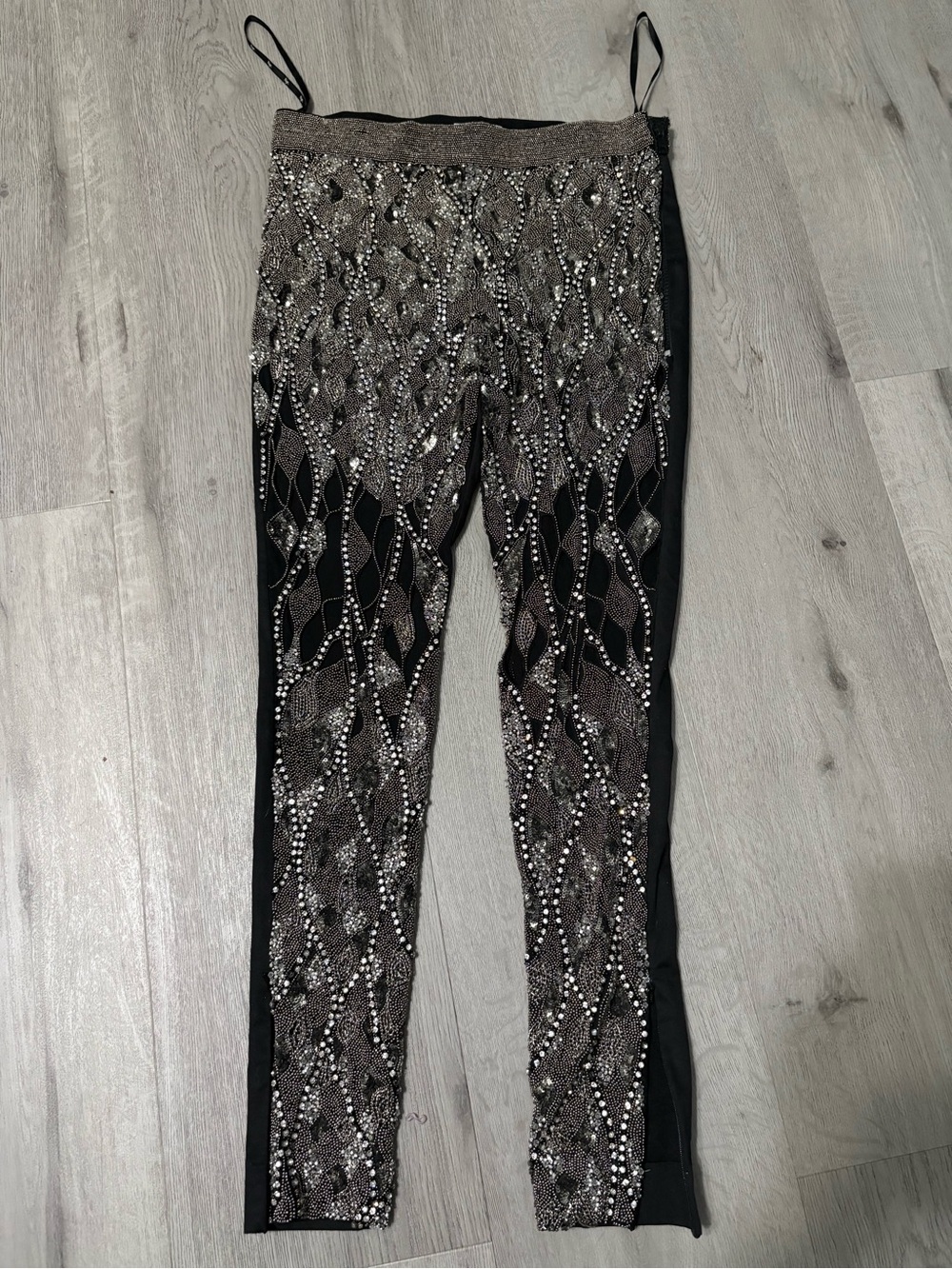 Embellished Gold & Black Kids Leggings